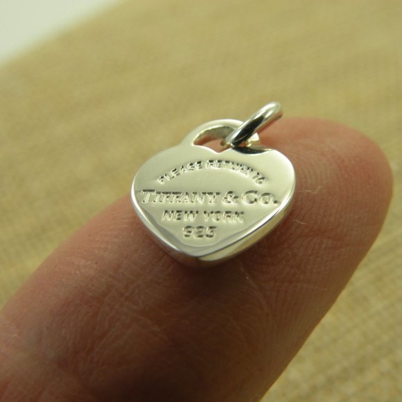 NEW Tiffany & Co Small Mini Size Heart With jump ring added Solid 925 Silver